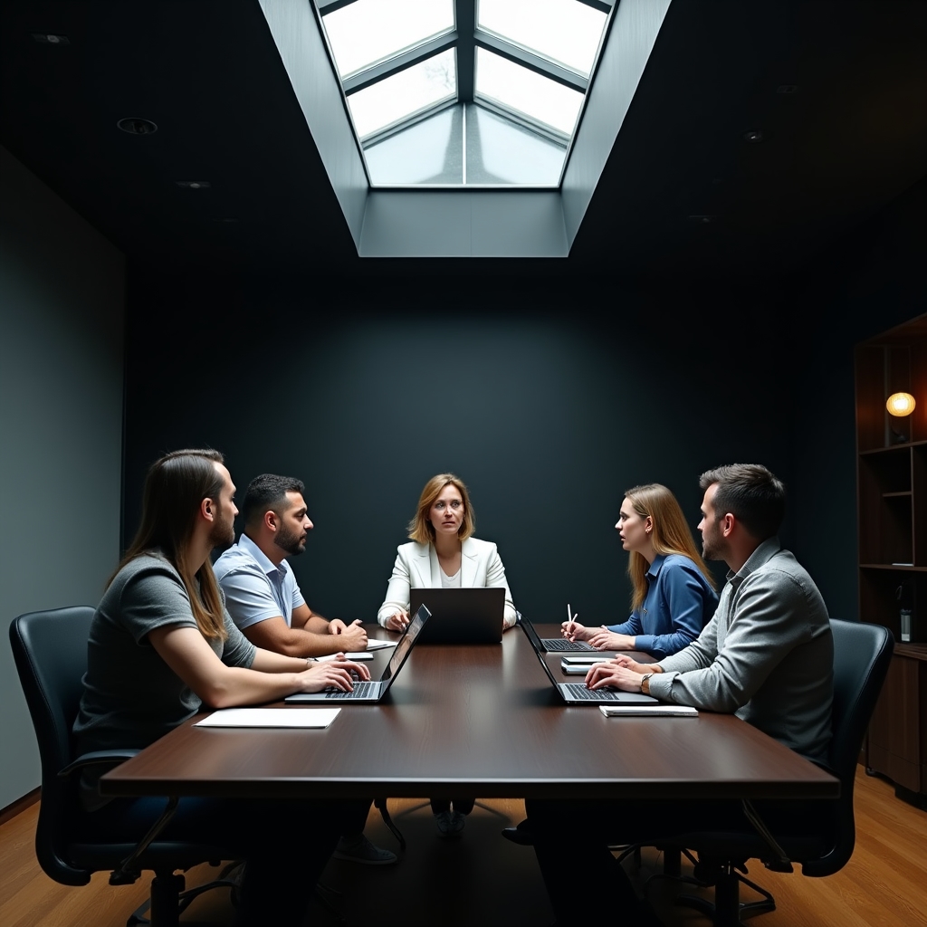 Personas en una reunión de trabajo practicando comunicación asertiva