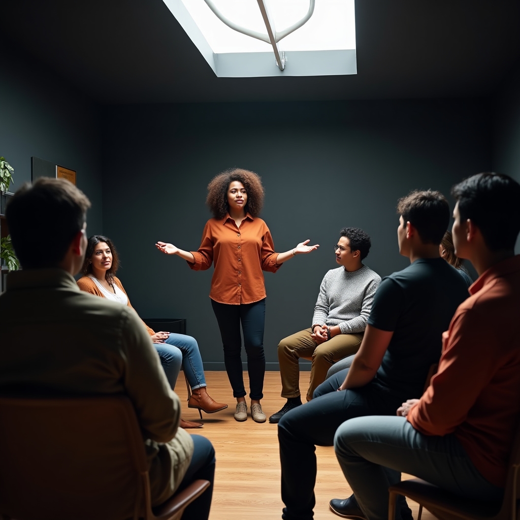 Participante expresando una necesidad durante un taller grupal